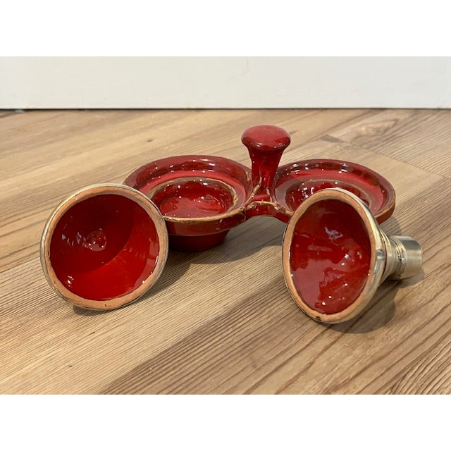 Vintage Moroccan Double Mini Tagine Spice Holder For Sale - Image 4 of 5