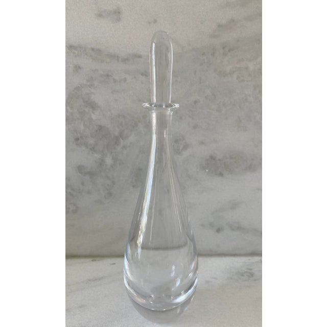 Glass Vintage Mid Century Vicke Lindstrand for Orrefors Teardrop Shaped Small Decantor For Sale - Image 7 of 7
