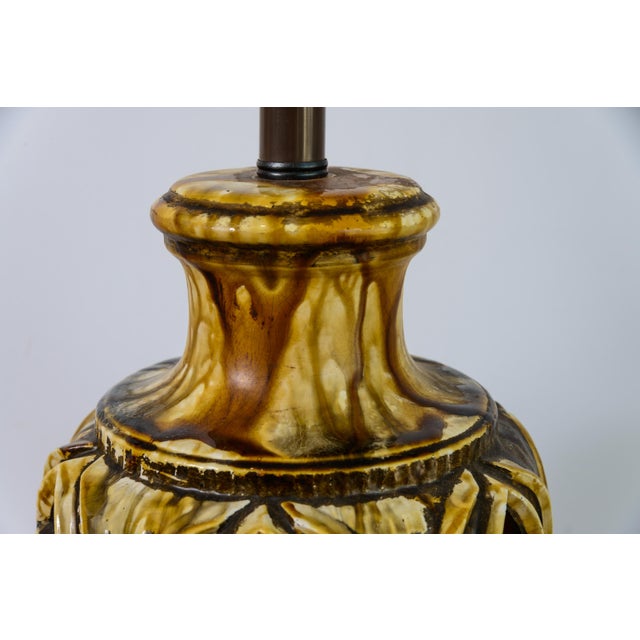 Brown Mid-Century Modern Drip Glazed Ceramic Lamps, Hand-Crafted, Usa, 1960 For Sale - Image 8 of 15