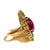 Ruby Red Bochic “Orient” Vintage Natural Ruby & Orange Sapphire Ring Set In 18K Gold & Silver For Sale - Image 8 of 8
