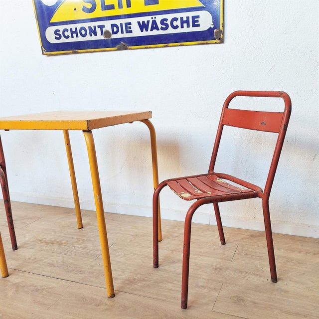 Set of Vintage Tubular Steel Chairs from Tolix, 1950s For Sale - Image 15 of 16