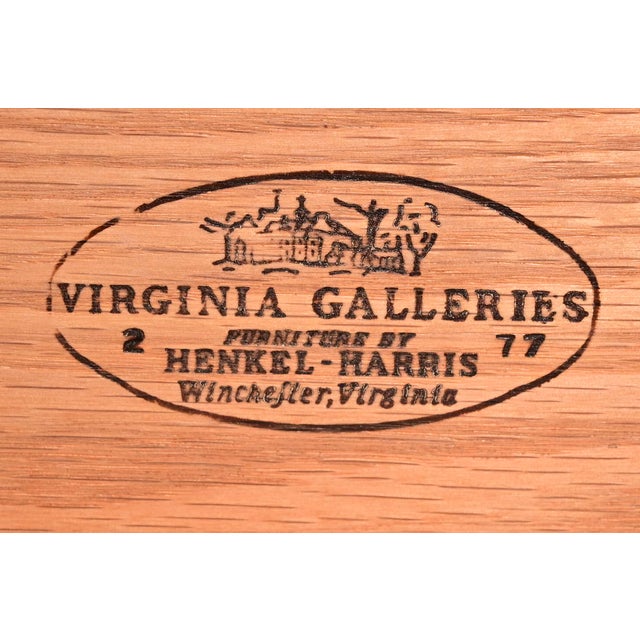 Henkel Harris American Colonial Solid Cherry Wood Breakfront or Sideboard Buffet With Hutch Top, 1977 For Sale - Image 9 of 15