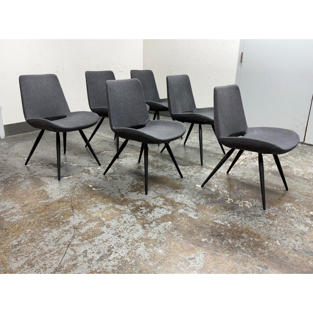 Modern Control Brand Modern Felt Dining Chairs, Set of Six For Sale - Image 3 of 12