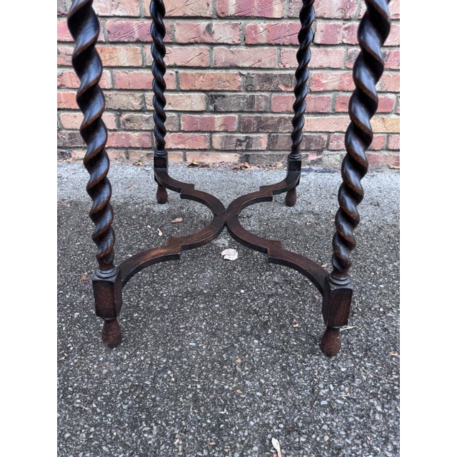 Antique English Barley Twist Side Table For Sale - Image 12 of 12