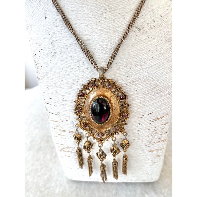 Vintage Mid-Century Modern BoHo Pendant Necklace For Sale - Image 4 of 6