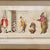 Depicts a group of dogs outside a Hotel de la Gare. Translation, "Are you coming handsome blonde?". Original gold tone...