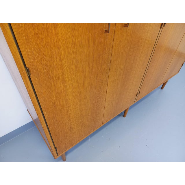Vintage Tan Oak Wardrobe, 1960s For Sale - Image 10 of 18