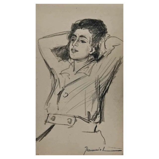 Pierre Georges Jeanniot, The Young Girl, Original Drawing, Early 20th-Century For Sale