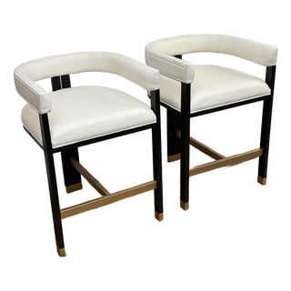 Worlds Away Cruise Counter Stools, Pair For Sale