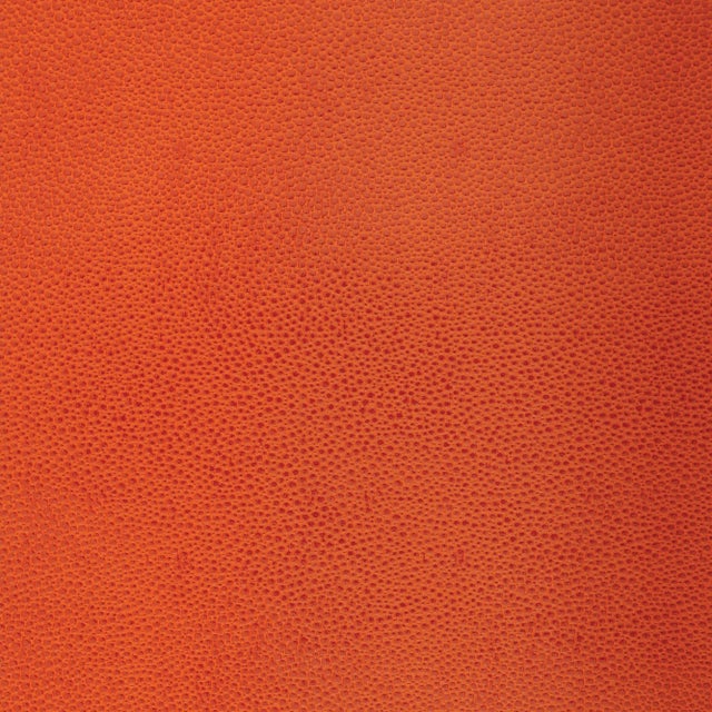 Schumacher Shagreen Wallpaper in Chinese Orange For Sale