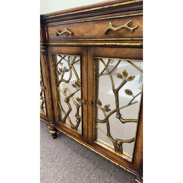 John-Richard John Richard Eglomise Sideboard With Botanical Brass Overlay For Sale - Image 4 of 13