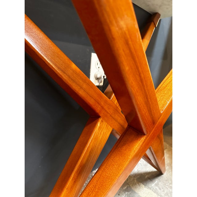 Wood Mid Century Italian Marble and Wood Console 1980s For Sale - Image 7 of 8