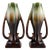 Art Deco Flame Glazed Vases from Faïencerie de Thulin, Belgium, 1940s, Set of 2 For Sale