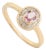Pink Sapphire & Baguette Diamond Vintage Ring in 14k Yellow Gold Size 7 For Sale