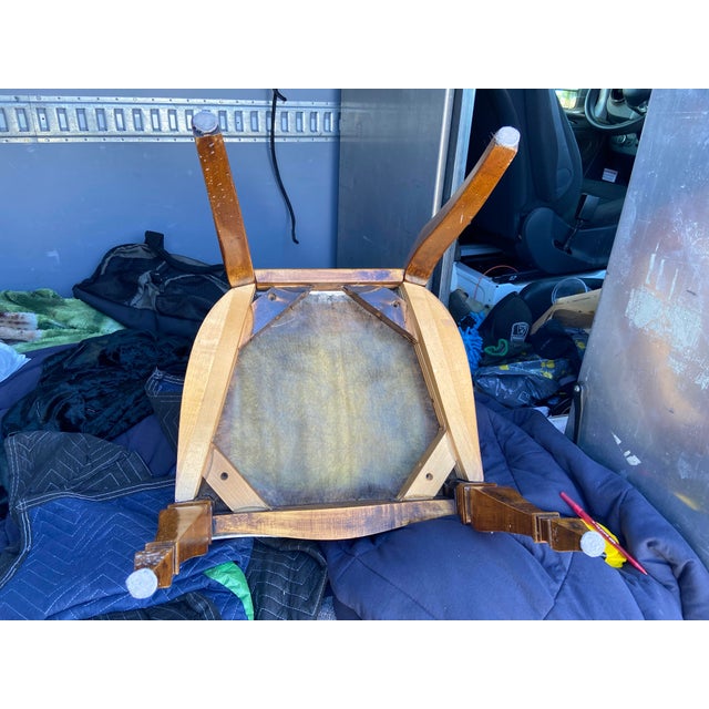 1990s 1990s American of Martinsville Campaign Light Wood & Cane Dining Chairs For Sale - Image 5 of 12
