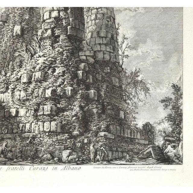 Image dimensions: 39.8x60.4 cm. Sepolcro de’ tre fratelli curazj in albano (tomb of the three brothers curazj in albano)...