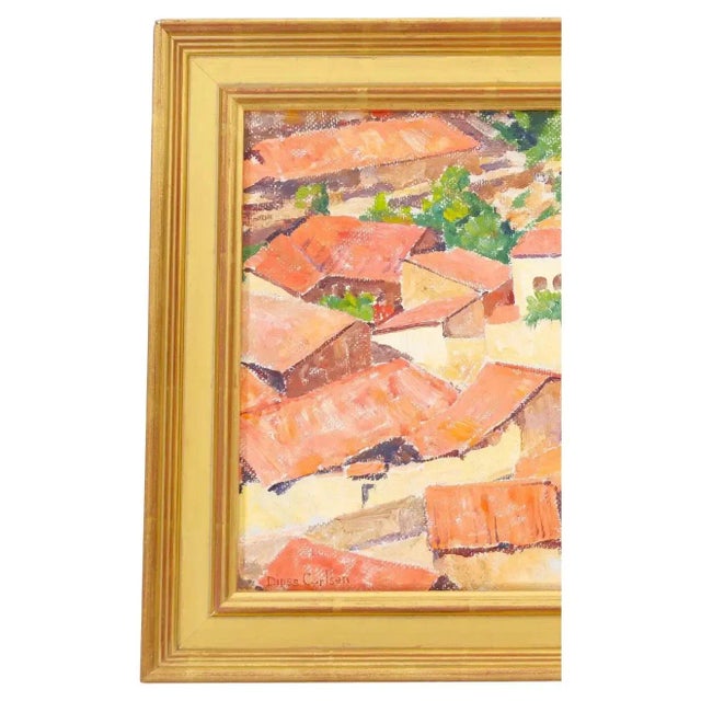 Mid 20th Century Gilt Wood Framed Oil / Board Painting For Sale - Image 4 of 13