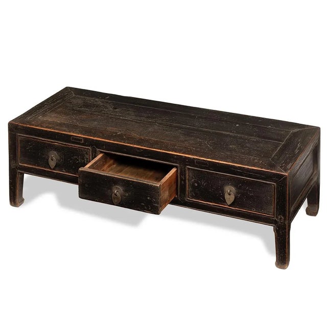 Black 3-Drawer Kang Table, 1900s For Sale - Image 5 of 9