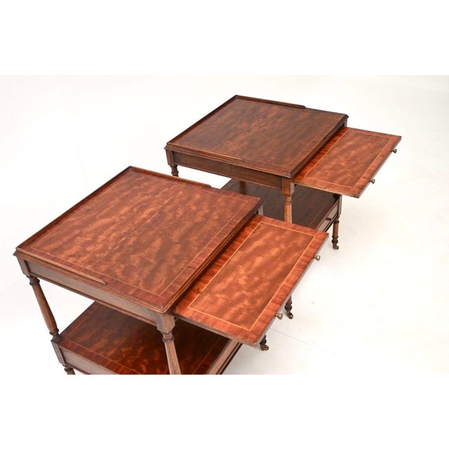 Brown Georgian Satinwood Side Tables, 1950s, Set of 2 For Sale - Image 8 of 14