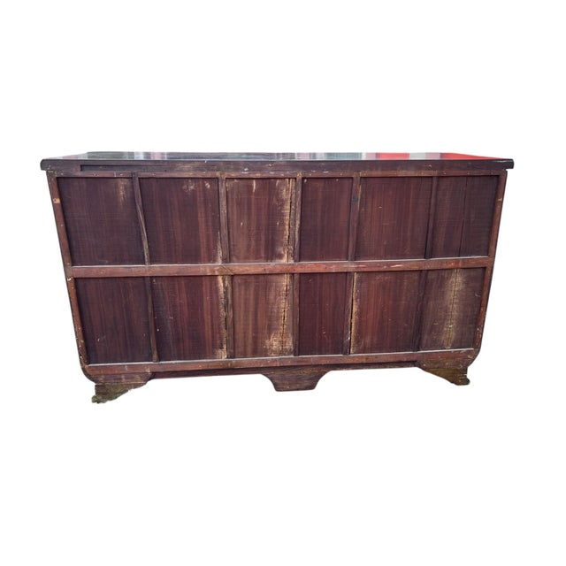 Art Deco Antique Inlaid Buffet Sideboard W Rare Locking Drawer Mechanism For Sale - Image 3 of 18