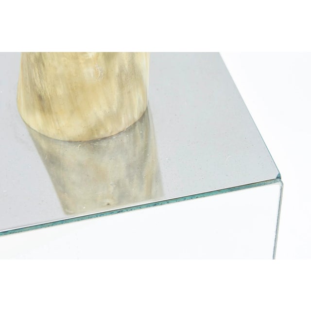 Vintage Curved Horn and MIrror Cube Tall Sculptures Pair Of For Sale - Image 12 of 13