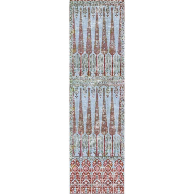 Contemporary Nicolette Mayer through The House of Scalamandre Topkapi Garden Wall Panel, Turquoise Red For Sale - Image 3 of 3
