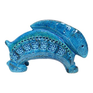 Italian Bitossi Rimini Blu Ceramic Bunny Rabbit by Aldo Londi for Flavia For Sale