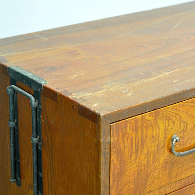 Wood Japanese Tansu Chest of Drawers, 1910s For Sale - Image 7 of 13