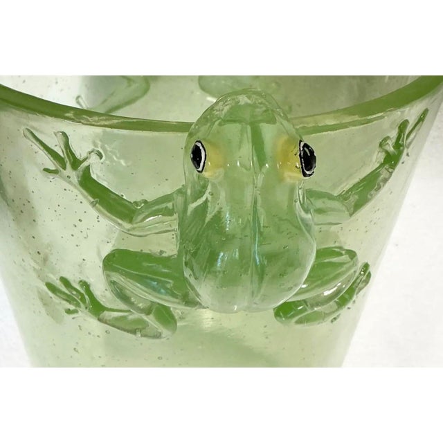 Light Green Vintage Lucite Translucent Green Tree Frog Ice Bucket Wine Cooler For Sale - Image 8 of 12