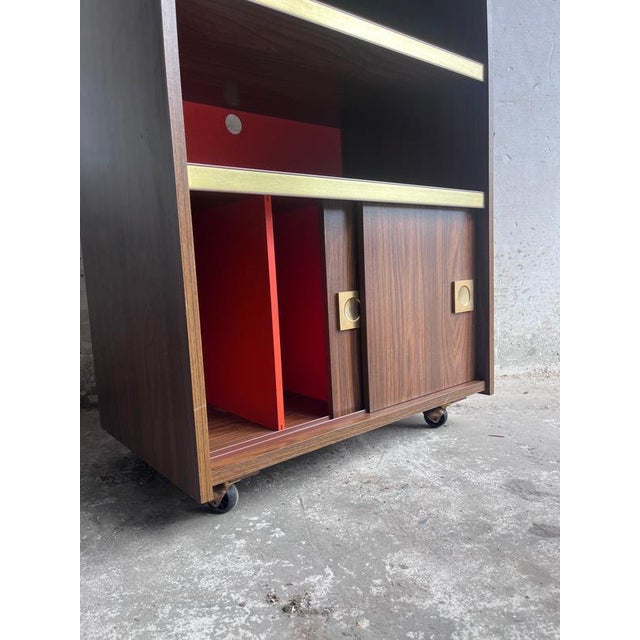 Modern Modern Stereo Cabinet on Wheels, 1970s For Sale - Image 3 of 11