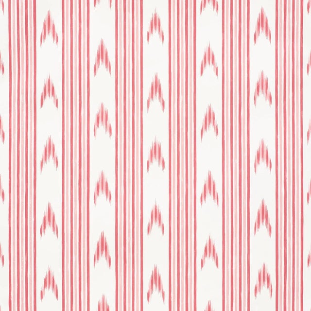 Contemporary Schumacher X Mark D. Sikes Santa Barbara Ikat Wallpaper in Pink For Sale - Image 3 of 3