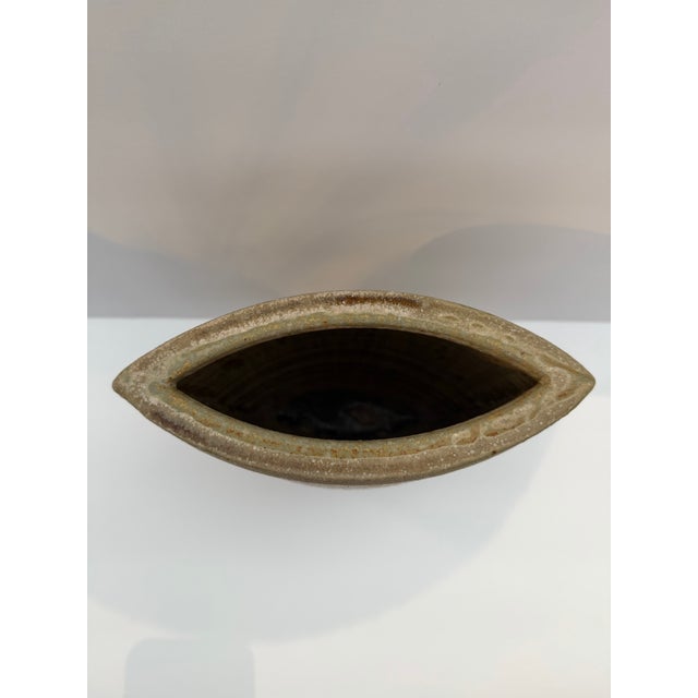 Taupe Organic Modern Studio Pottery Cachepot / Planter Vessel With Art Nouveau Influence For Sale - Image 8 of 9