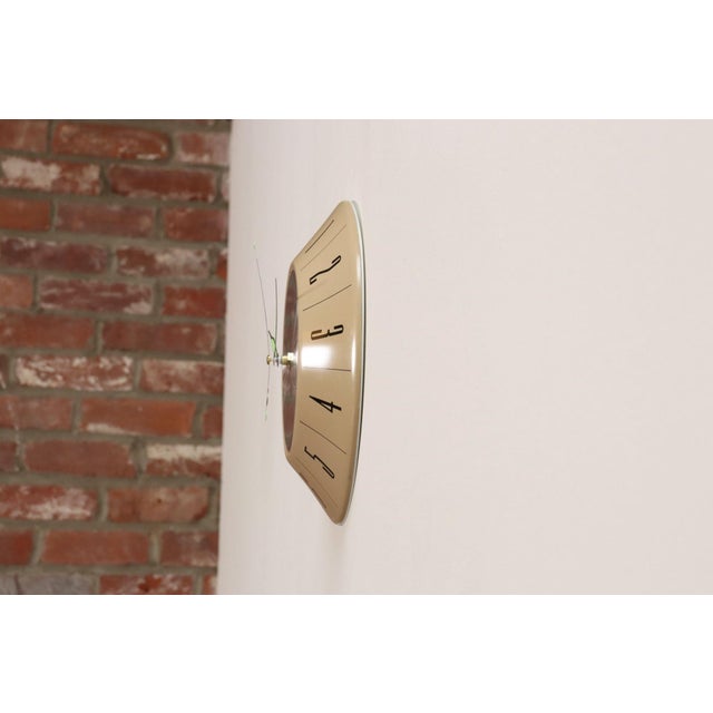 German Art Deco Beige Wall Clock With Black Numerals by Welby For Sale - Image 4 of 11