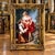 French Romantic European Couple Portrait – Ornate Gold Leaf Wood Frame With Elegant Lovers in a Garden For Sale - Image 3 of 3