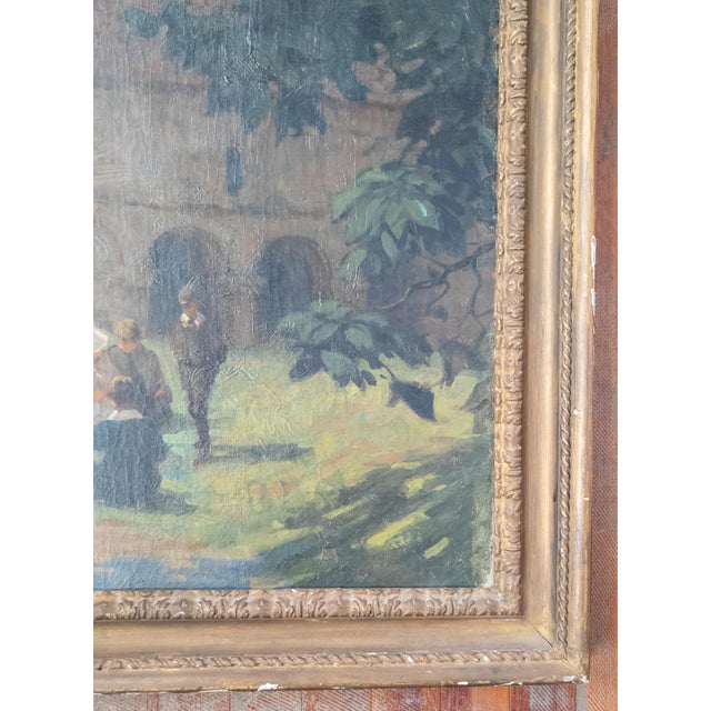 Early 20th Century Early 20th Century English Courtyard Landscape by Lewis George Fry For Sale - Image 5 of 12