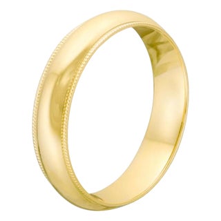 14 Karat Gold Wedding Band, Domed with Step-Down Edge 6 Grams For Sale