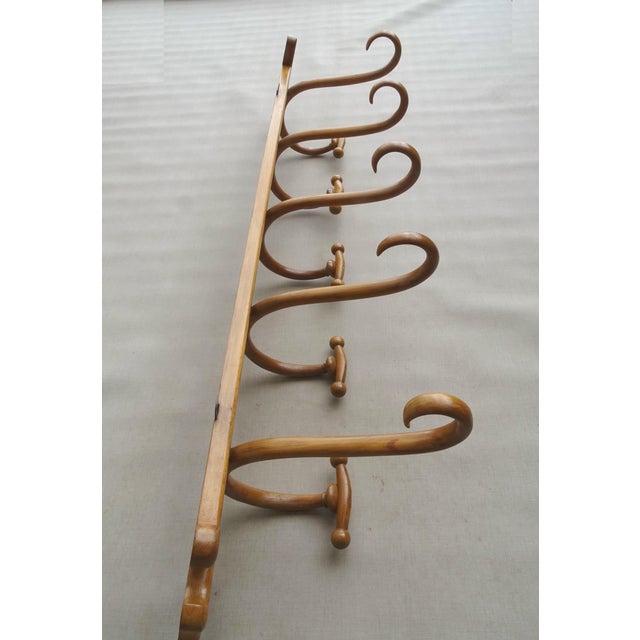 Wood Wall-Mounted Coat Hook with Five Arms by Michael Thonet for Gebrüder Thonet, 1900 For Sale - Image 7 of 10
