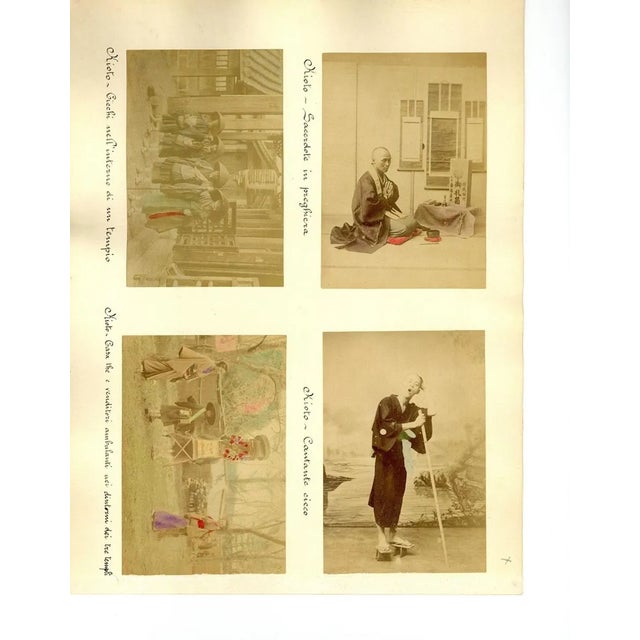 Devotional Portraits from Kyoto - Ancient Albumen Print 1870/1890 1870/1890 For Sale