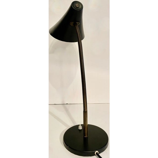 Mid-Century Modern Swiss Midcentury Modern Cone Gooseneck Desk Lamp by Bag Turgi For Sale - Image 3 of 9