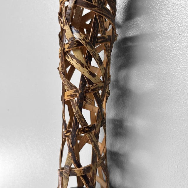 Vintage Japanese Bamboo Ikebana Wall Hanger, 1980s For Sale - Image 4 of 15