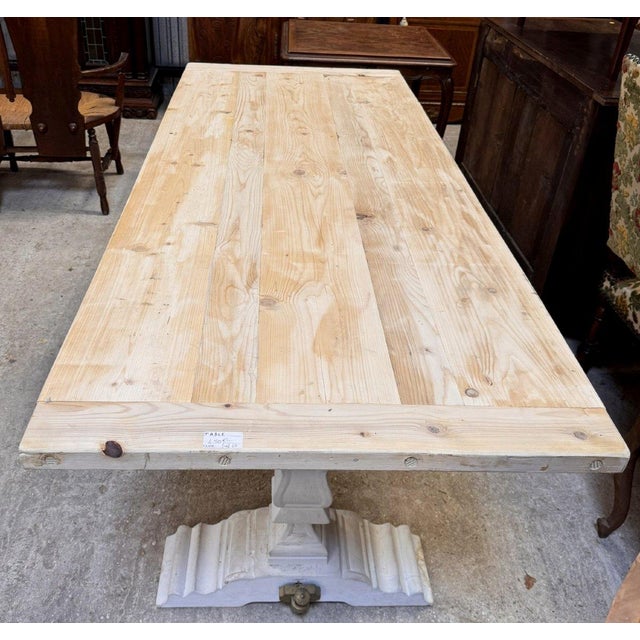 Industrial Table with Aerogum-Coated Top and Whitewashed Base, 1980s For Sale - Image 4 of 5