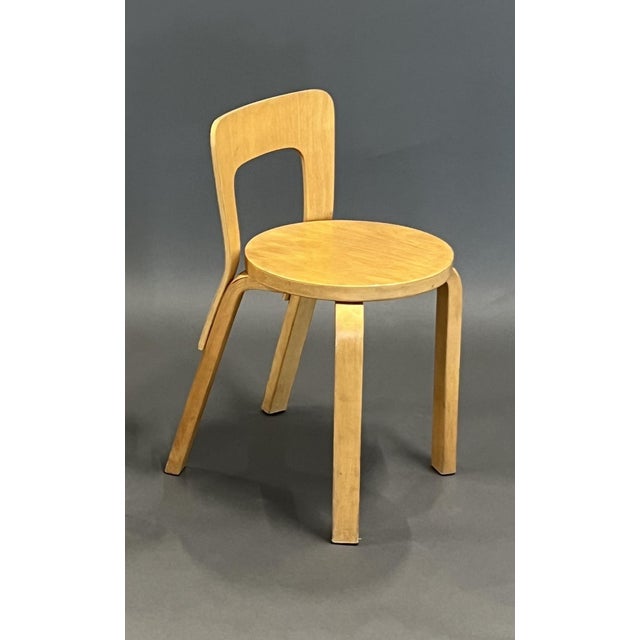 Wood Vintage Chairs Model 65 by Alvar Aalto for Artek, Set of 4 For Sale - Image 7 of 7