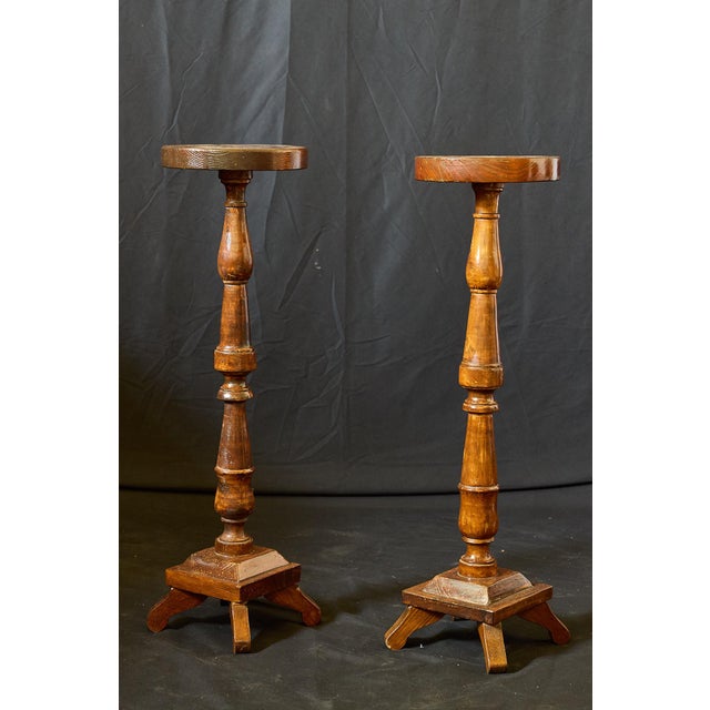 Pair of 19th Century Italian Pine Plant Stands For Sale - Image 4 of 12