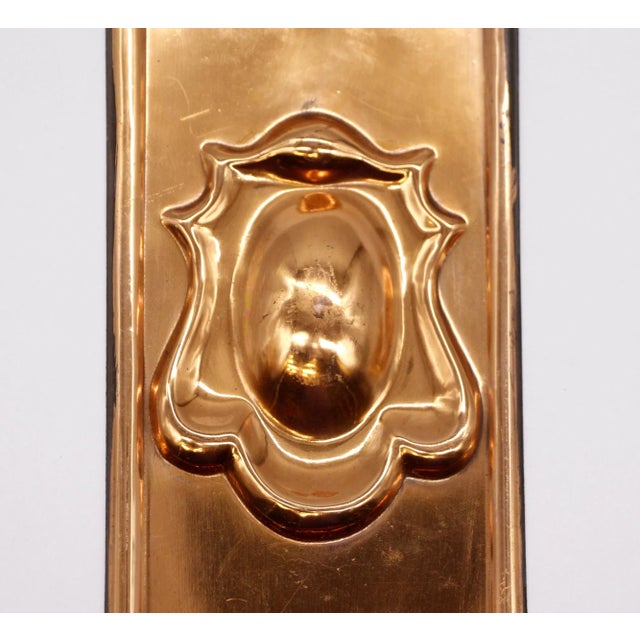 Pair of Mid 20th Century Coppered Brass Art Nouveau Door Push Plates For Sale - Image 4 of 8