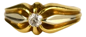 French Gold Ring with Diamond