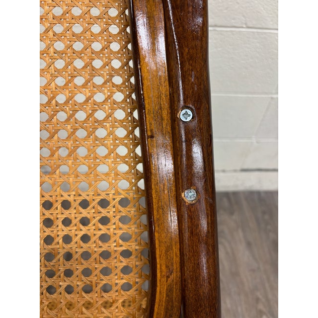 Vintage Thonet Style Bentwood Beechwood Cane Seat Cane Back Rocking Chair For Sale - Image 12 of 17