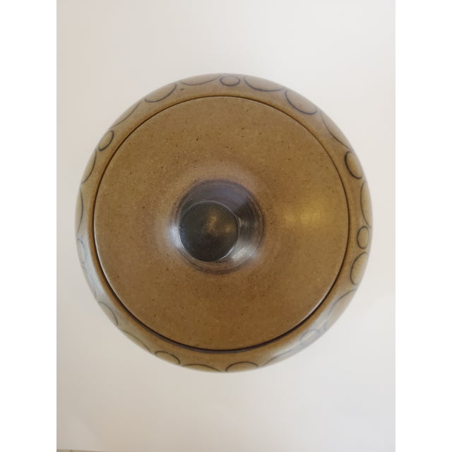 Brown Mid 20th Century Harrison McIntosh Stoneware Pottery Covered Vessel with Abstract Circles For Sale - Image 8 of 13