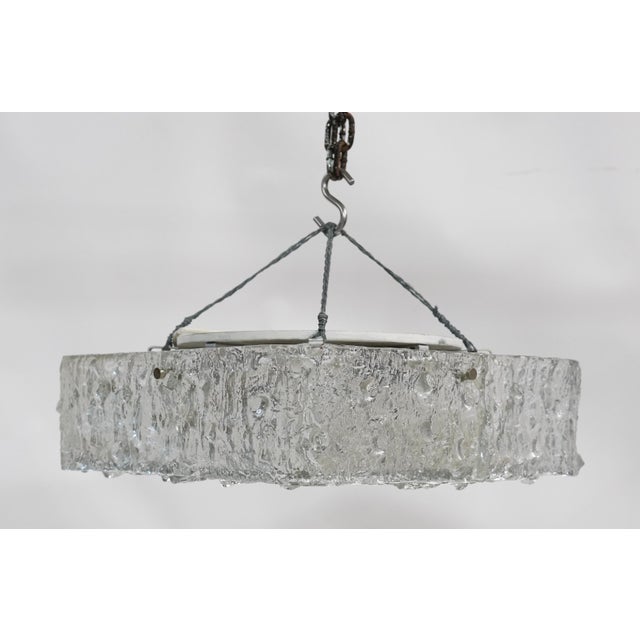 Beautiful Italian Textured Glass Flush Mount. Great condition, no cracks or chips. Size: 17"x17"x5". It takes 6 candelabra...
