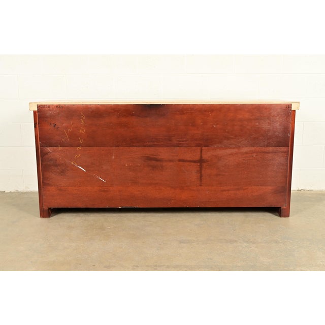 Paul Frankl for Johnson Furniture Mid-Century Modern Hollywood Regency Mahogany Sideboard or Bar Cabinet | Circa 1950s For Sale - Image 14 of 15