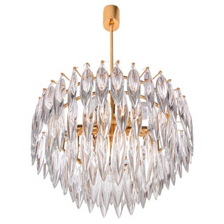 Crystal & Gold Plated Chandelier from Lobmeyr / Bakalowits, Vienna, 1960s For Sale